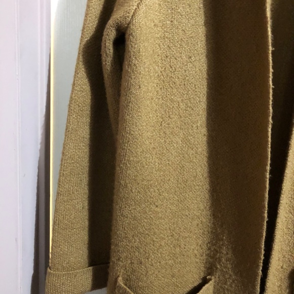 Tan/Brown sweater coat with hoodie - Picture 4 of 4